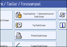 Illustration af betjeningspanelets skærm