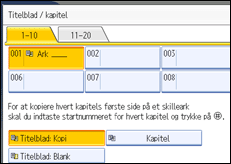 Illustration af betjeningspanelets skærm