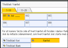 Illustration af betjeningspanelets skærm