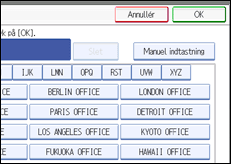 Illustration af betjeningspanelets skærm