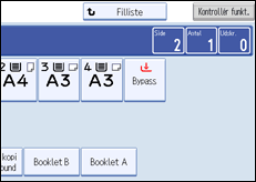 Illustration af betjeningspanelets skærm