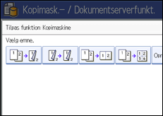Illustration af betjeningspanelets skærm