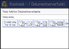 Illustration af betjeningspanelets skærm