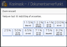 Illustration af betjeningspanelets skærm