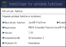 Illustration af skærm på betjeningspanel