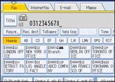 Illustration af betjeningspanelets skærm