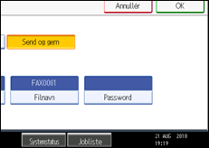 Illustration af betjeningspanelets skærm