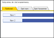 Illustration af betjeningspanelets skærm