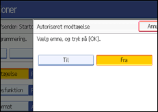 Illustration af betjeningspanelets skærm