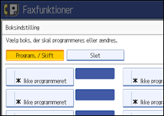 Illustration af betjeningspanelets skærm
