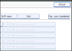 Illustration af betjeningspanelets skærm
