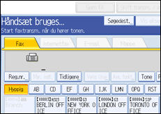 Illustration af betjeningspanelets skærm