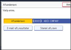 Illustration af betjeningspanelets skærm