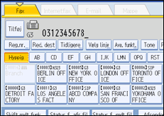 Illustration af betjeningspanelets skærm