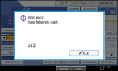 Illustration af betjeningspanelets skærm