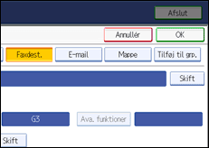 Illustration af betjeningspanelets skærm