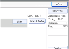 Illustration af betjeningspanelets skærm