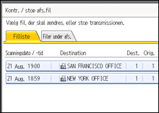 Illustration af betjeningspanelets skærm