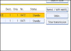 Illustration af betjeningspanelets skærm