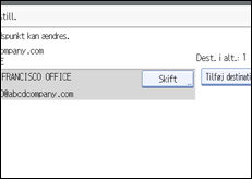 Illustration af betjeningspanelets skærm