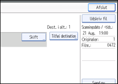 Illustration af betjeningspanelets skærm