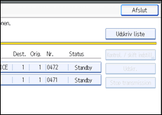 Illustration af betjeningspanelets skærm