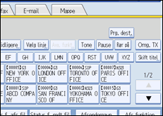 Illustration af betjeningspanelets skærm