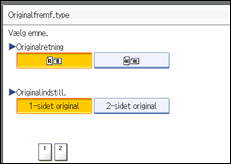 Illustration af betjeningspanelets skærm