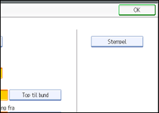 Illustration af betjeningspanelets skærm