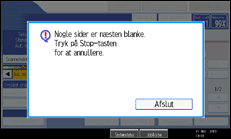 Illustration af betjeningspanelets skærm