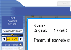Illustration af betjeningspanelets skærm