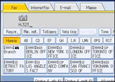 Illustration af betjeningspanelets skærm