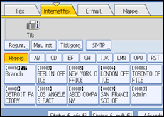 Illustration af betjeningspanelets skærm