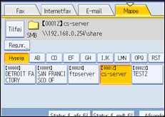 Illustration af betjeningspanelets skærm