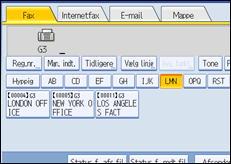 Illustration af betjeningspanelets skærm