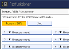 Illustration af betjeningspanelets skærm