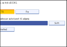 Illustration af betjeningspanelets skærm