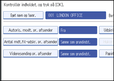 Illustration af betjeningspanelets skærm