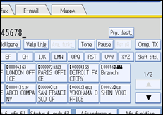 Illustration af betjeningspanelets skærm