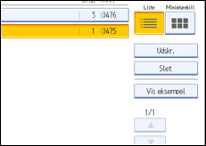 Illustration af betjeningspanelets skærm