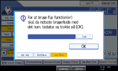 Illustration af betjeningspanelets skærm