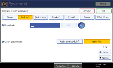Illustration af betjeningspanelets skærm
