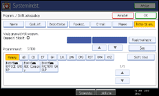 Illustration af betjeningspanelets skærm
