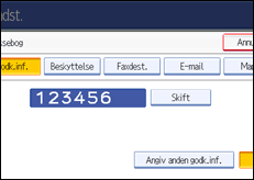 Illustration af betjeningspanelets skærm