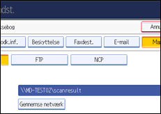 Illustration af betjeningspanelets skærm