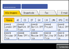 Illustration af betjeningspanelet
