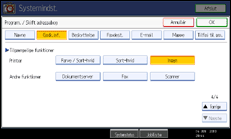 Illustration af betjeningspanelet