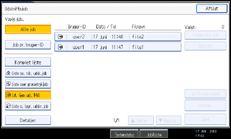 Illustration af betjeningspanelets skærm