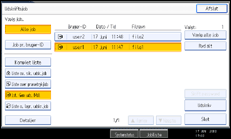Illustration af betjeningspanelets skærm