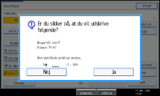 Illustration af betjeningspanelets skærm